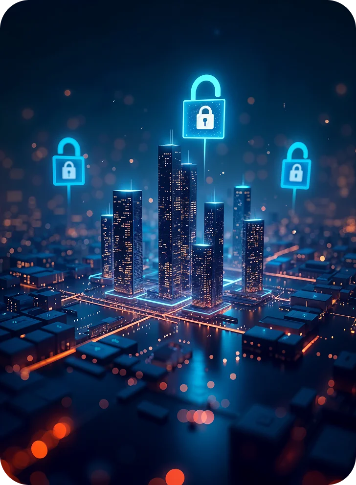 Gradient technology background, related to SaaS development.